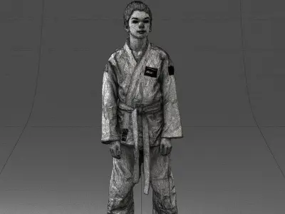 000364 Boy in Martial Arts Uniform Low-poly 3D model