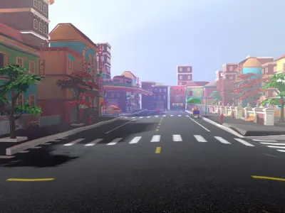 Asset - Cartoons - Street 3D Model Low-poly 3D model