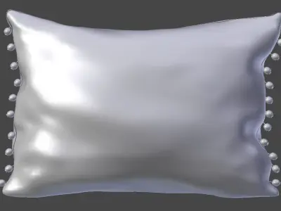 Voyage Cushion - Thistles -Pom Pom Pillow 3D model