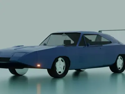 Low Poly Dodge Charger Daytona 1969 Low-poly 3D model