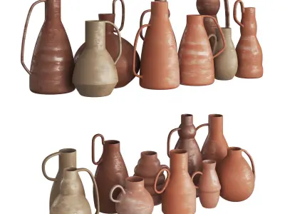 Clay pots 3D model