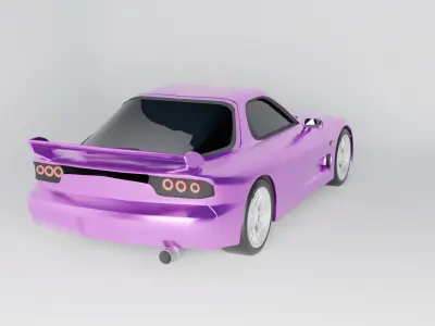 JDM Drift Car 3d Model - RX7 Style Low-poly 3D model