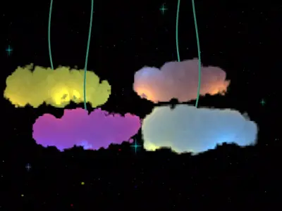 3DMAX color cloud light cloud CG luminous cotton ball Low-poly 3D model