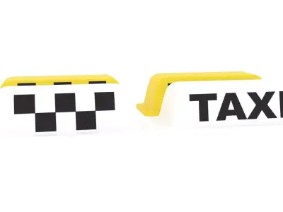 Taxi Roof Top Signs Set 3D model