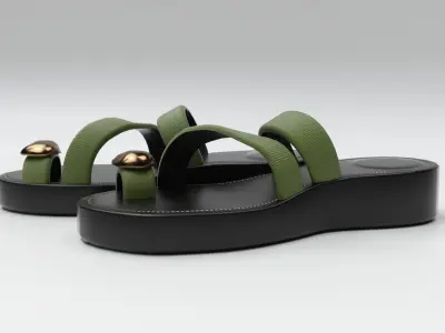 Sandals Platform Low-poly 3D model