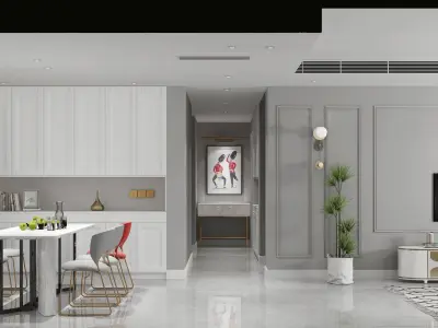 Luxury living room interior 3D model order