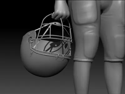 3D Printable American Football Boy Man Bubble Head 3D print model