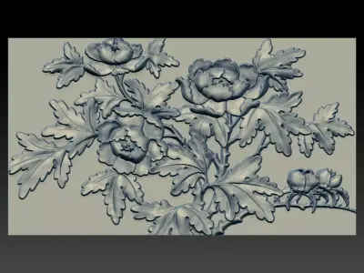 3D FLOWER snowflakes on table 3D model