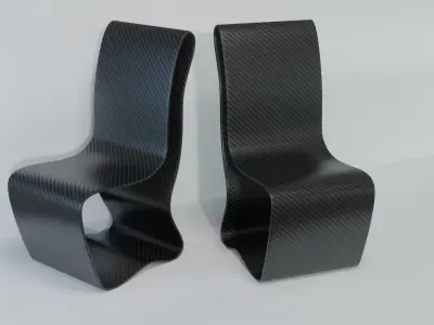 Art Decor - Carbon Chair - Hollow Shape Low-poly 3D model