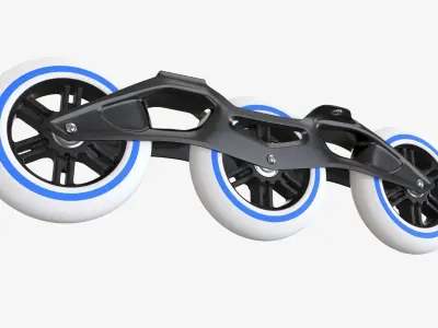 Racing roller skates frame and wheels 3D model