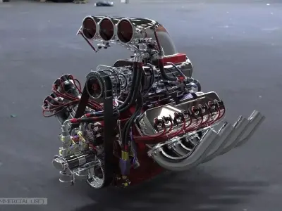 Dragster engine 3D model