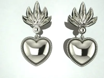 The SET HEART Jewelery 3D printed model 3D print model