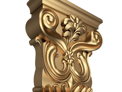 Carved Capital 07 Low-poly 3D model