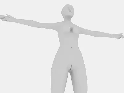 low poly female 3D model body Low-poly 3D model