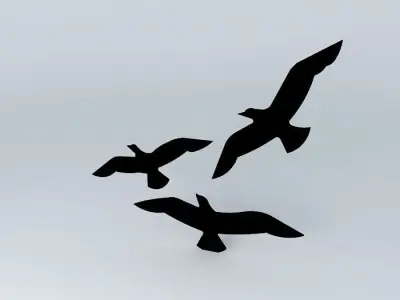 Seagull wood cutout art Free 3D model