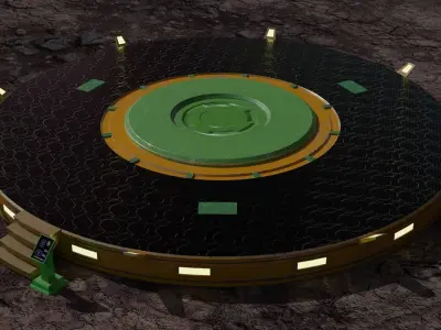 Platform turntable Low-poly 3D model