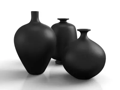 Swiss Vases Black - Berndt Friberg 3D model