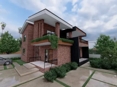 Modern House with Sloping Roof - 280 SQM -  Full Package 3D model