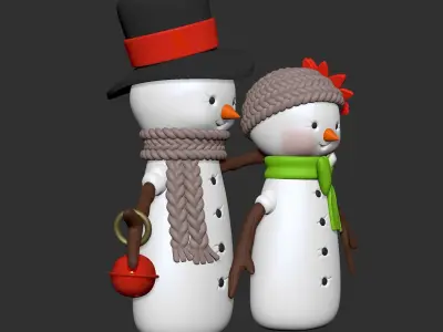 Snow boy  snow girl - Christmas Ver 1 3D print model