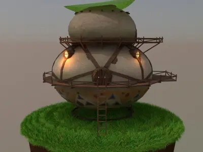 Fantasy Building Low-poly 3D model