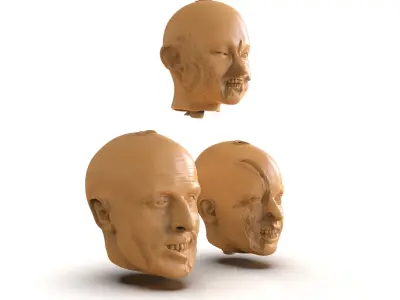 Family Zombie Heads 3D print model