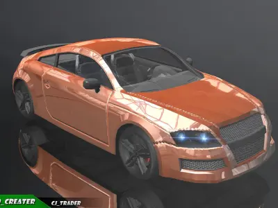 lowpoly Audi R8 in Geneva Racing Car 3D Model Low-poly 3D model