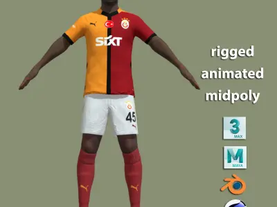 T-Pose Rigged Osimhen Galatasaray 3D model