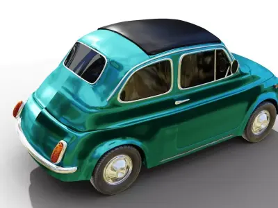 FIAT 500 Low-poly 3D model