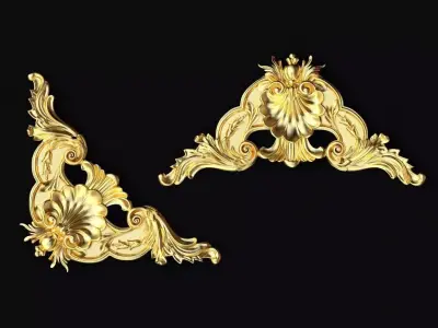 Central decor ornament for furniture 3D model 823