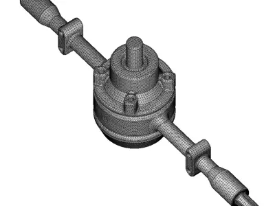 Plastic Truck Axle Toy 3D model