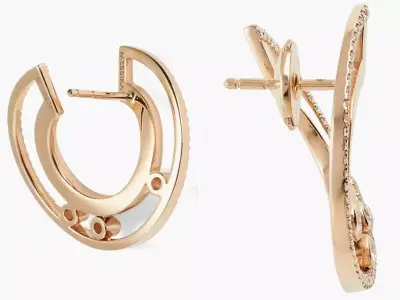 EARRINGS CREOLES MOVE ROMANE PM 3D print model