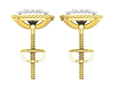 AV 646 Diamond Ladies Cushion Frame Stud Earrings 3D print model