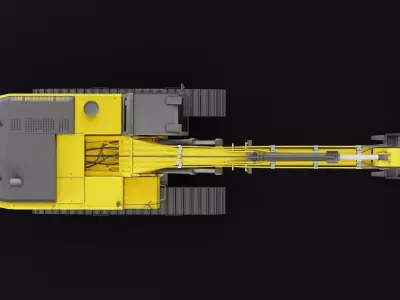 Cat 345 Tractor Low-poly 3D model