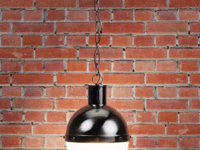 Geoffrey Single Light Glass Steel Dimmable Pendant Low-poly 3D model