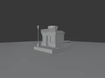 3D Low-Poly  Coffee Shop  Free low-poly 3D model
