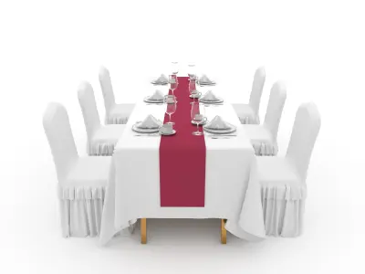 Banquet Table and Chair 97 3D model