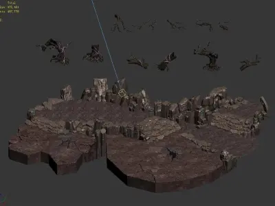 Stone Fallen Land - Entrance 01 3D model