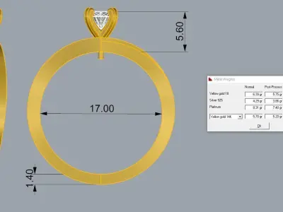 Jewelry Gold ring  3D print model get