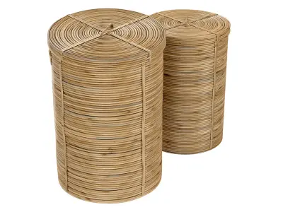 Laundry baskets Chaka Nature rattan 3D model