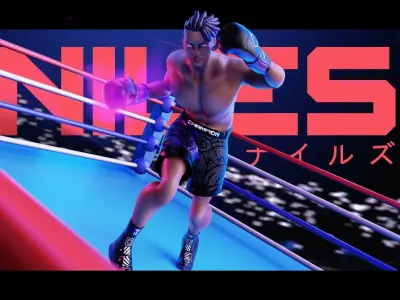 Low Poly Boxer - MMA Fighter - Niles Low-poly 3D model