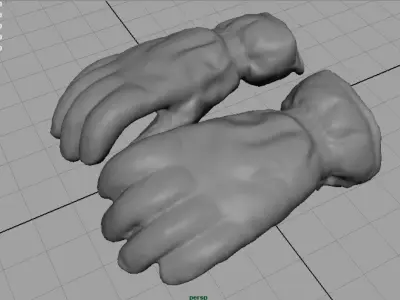 Ski Gloves for Woman Low-poly 3D model