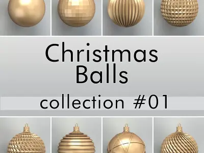 Christmas Balls collection 01 3D model