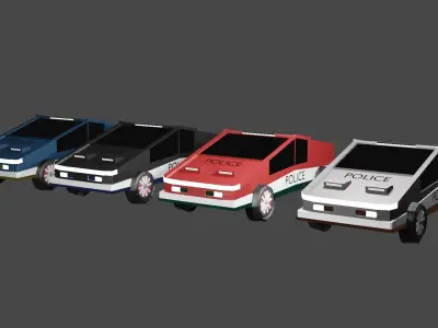 Vehicle police car Low-poly 3D model
