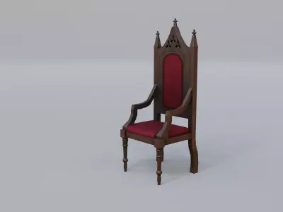 Throne 1 Low-poly 3D model