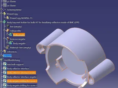 Parametric H7 headlight lamp socket  3D CAD model 3D model