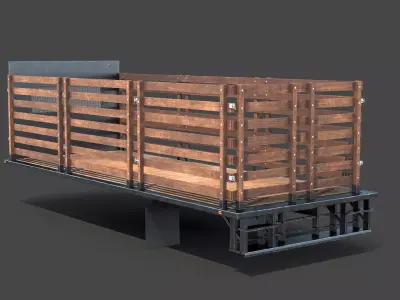 Flatbed Stakebed Truck Body 3D model