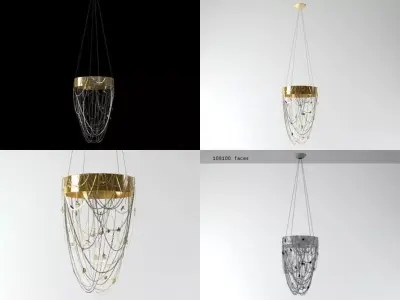 Golden Safari Chandelier 3D model
