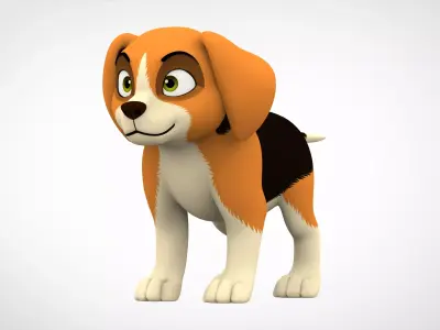 Beagle  Low-poly 3D model