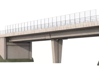 Bridge concrete over the road 3D model