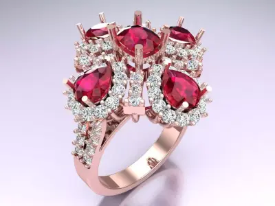 Diamond Ring - Womens Rings - N3464 3D print model